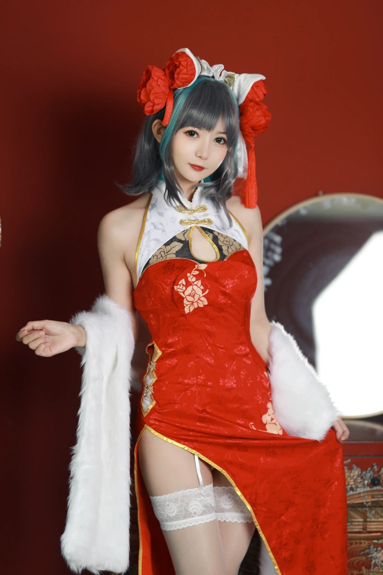 51酱《碧蓝航线 柴郡新春旗袍》写真图集 12P｜在线预览与图包下载