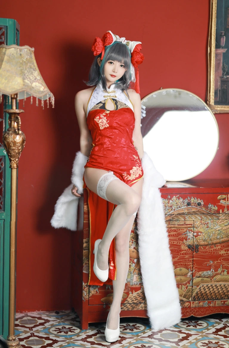 51酱《碧蓝航线 柴郡新春旗袍》写真图集 12P｜在线预览与图包下载