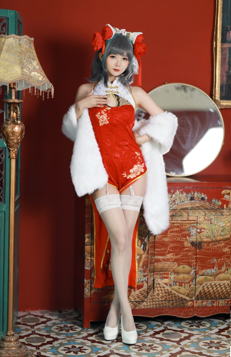 51酱《碧蓝航线 柴郡新春旗袍》写真图集 12P｜在线预览与图包下载
