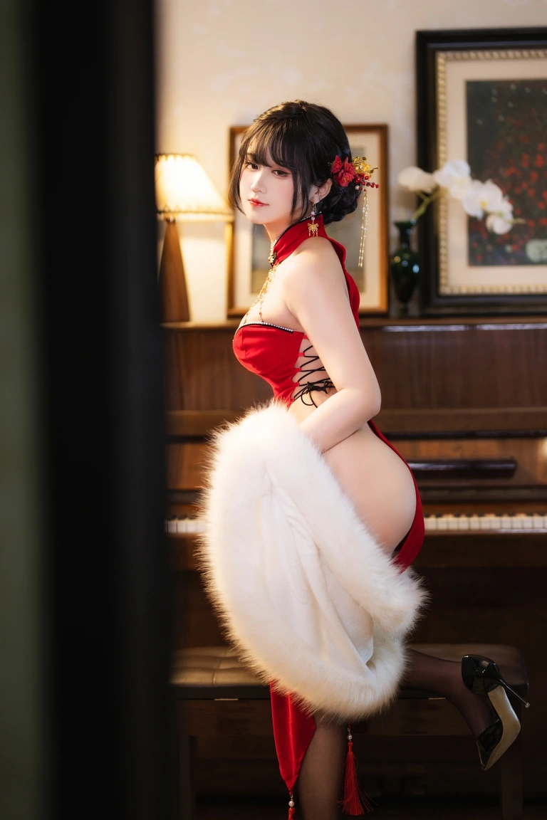 三度_69《红丝绒旗袍》写真图集 75P+3V｜在线预览与图包下载