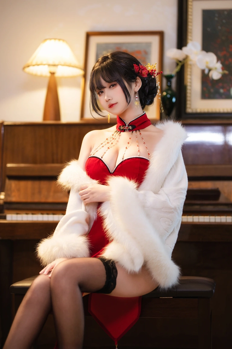 三度_69《红丝绒旗袍》写真图集 75P+3V｜在线预览与图包下载