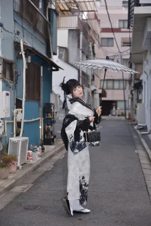 水淼Aqua《2025年03月 黑色蕾丝和服&内衣（个人造型）》写真图集 69P｜在线预览与图包下载