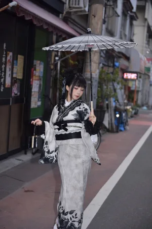 水淼Aqua《2025年03月 黑色蕾丝和服&内衣（个人造型）》写真图集 69P｜在线预览与图包下载