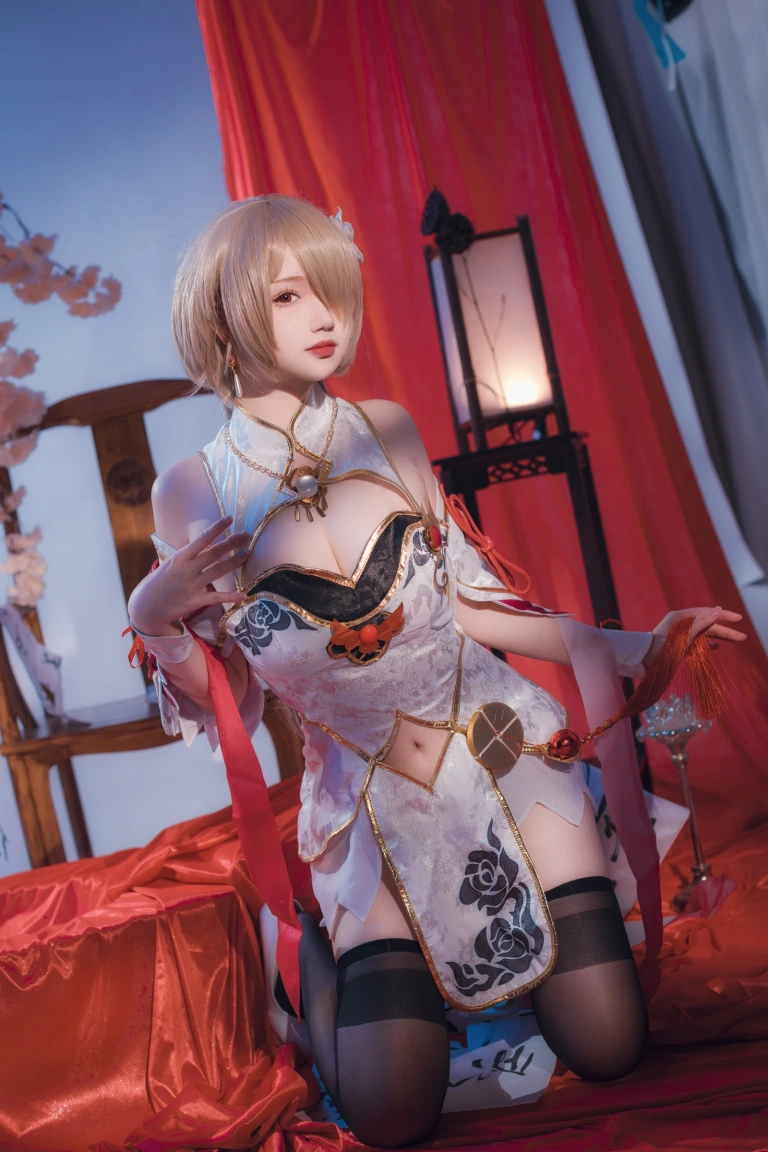 雪晴Astra《崩坏3 丽塔·浣溪沙旗袍》写真图集 56P｜在线预览与图包下载