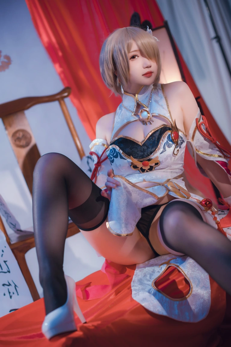 雪晴Astra《崩坏3 丽塔·浣溪沙旗袍》写真图集 56P｜在线预览与图包下载