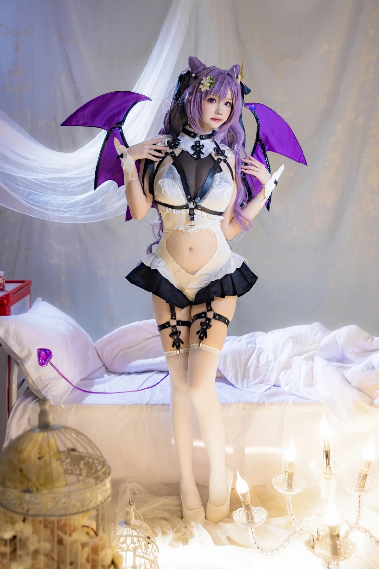 雪晴Astra《刻晴恶魔拘束睡衣》写真图集 20P+4V｜在线预览与图包下载