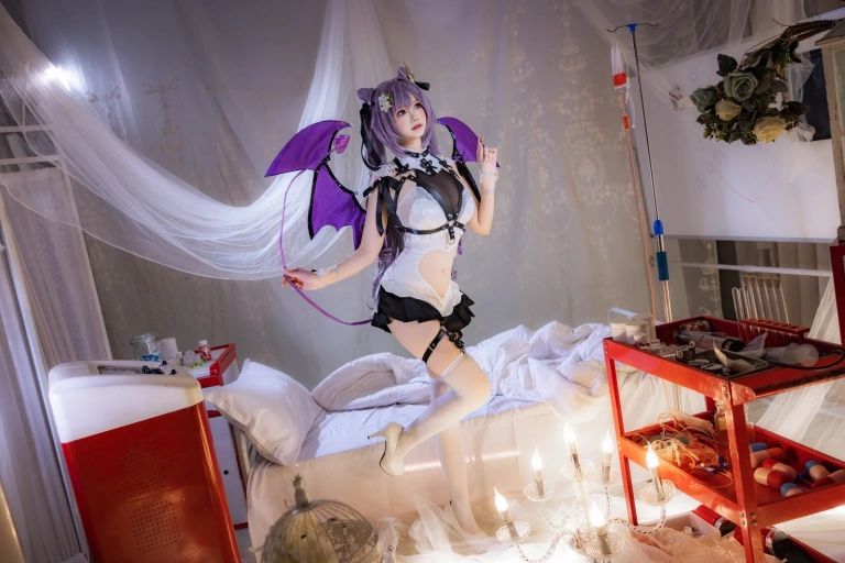 雪晴Astra《刻晴恶魔拘束睡衣》写真图集 20P+4V｜在线预览与图包下载