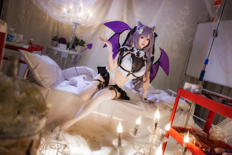 雪晴Astra《刻晴恶魔拘束睡衣》写真图集 20P+4V｜在线预览与图包下载