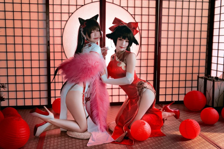 半半子 BANBANKO《愛宕x高雄,チャイナ服（&婉Yue）》写真图集 35P+1V｜在线预览与图包下载