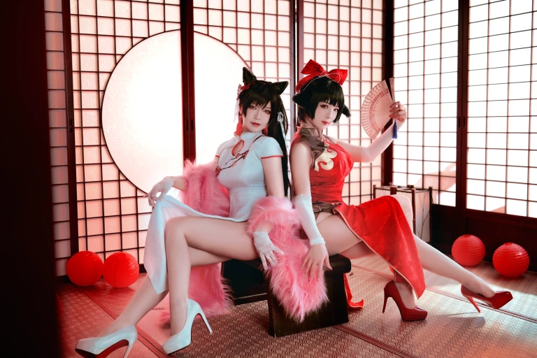 半半子 BANBANKO《愛宕x高雄,チャイナ服（&婉Yue）》写真图集 35P+1V｜在线预览与图包下载