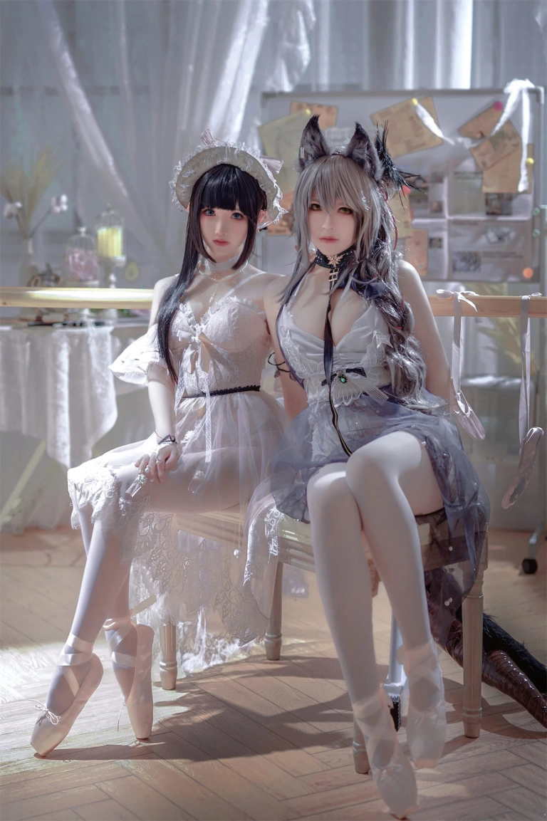 半半子 BANBANKO《Arknights 黑x森蚺バレエ（&面饼仙儿）》写真图集 56P｜在线预览与图包下载