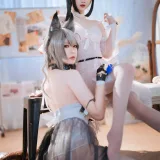 半半子 BANBANKO《Arknights 黑x森蚺バレエ（&面饼仙儿）》写真图集 56P｜在线预览与图包下载