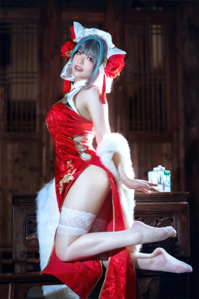 半半子 BANBANKO《柴郡中华娘旗袍》写真图集 45P+2V｜在线预览与图包下载