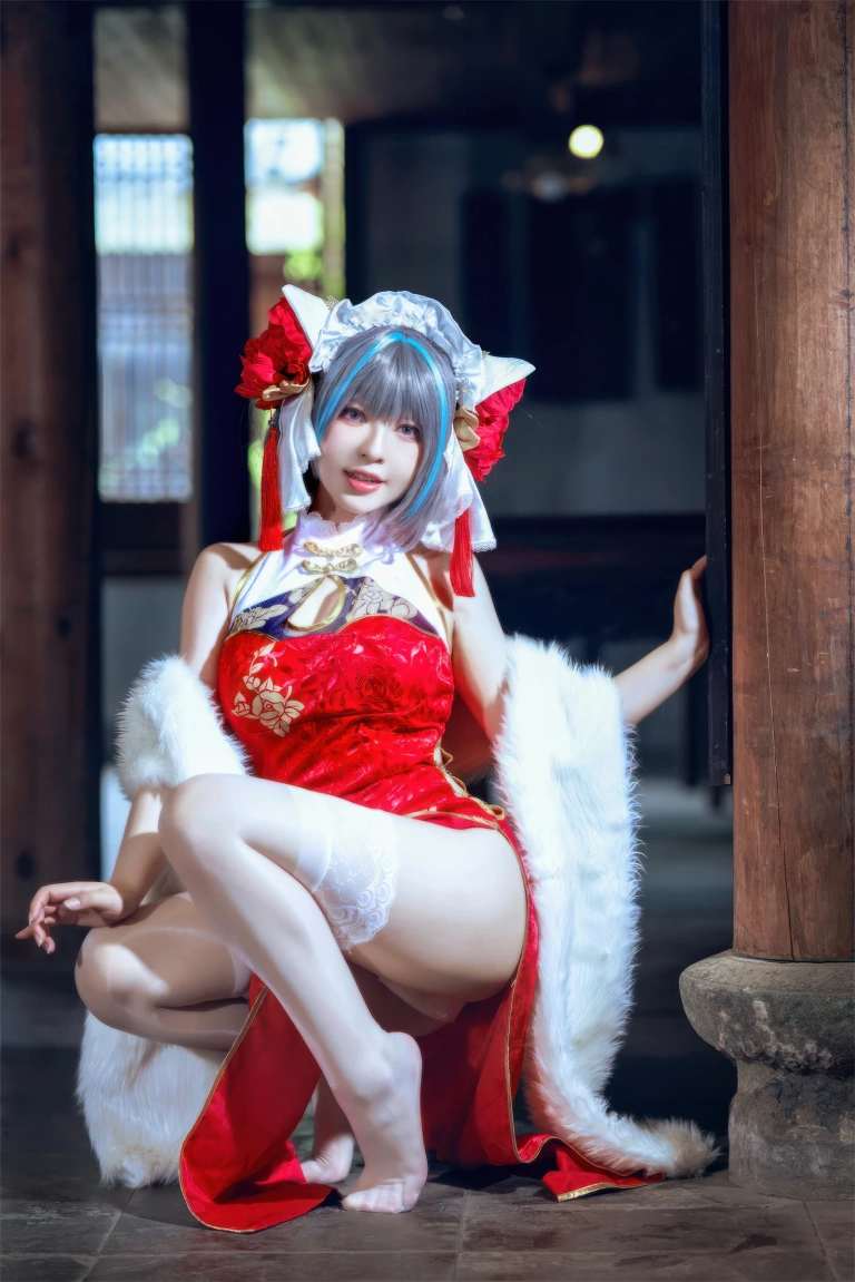 半半子 BANBANKO《柴郡中华娘旗袍》写真图集 45P+2V｜在线预览与图包下载
