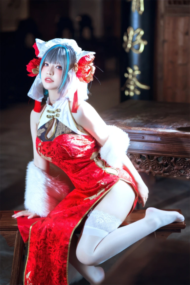 半半子 BANBANKO《柴郡中华娘旗袍》写真图集 45P+2V｜在线预览与图包下载