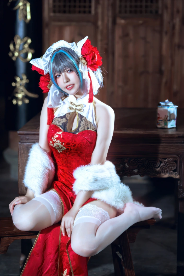半半子 BANBANKO《柴郡中华娘旗袍》写真图集 45P+2V｜在线预览与图包下载