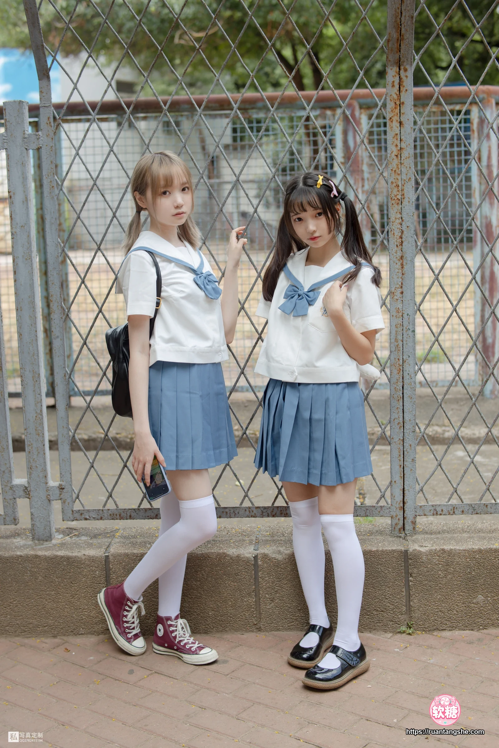 森萝财团 JKFUN-025 《两女一ZOO》 80D白丝过膝袜 默陌&Aika
