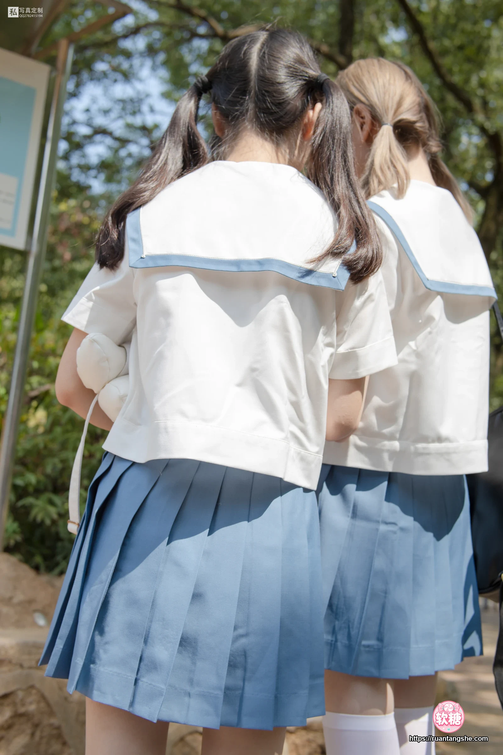 森萝财团 JKFUN-025 《两女一ZOO》 80D白丝过膝袜 默陌&Aika