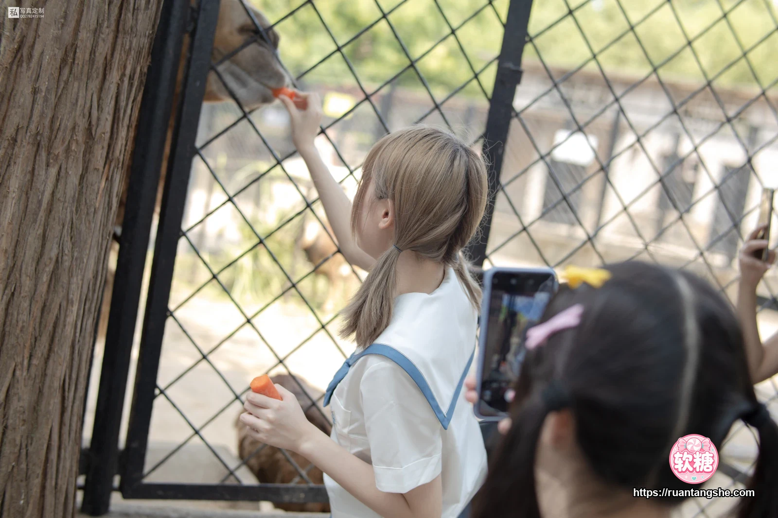 森萝财团 JKFUN-025 《两女一ZOO》 80D白丝过膝袜 默陌&Aika