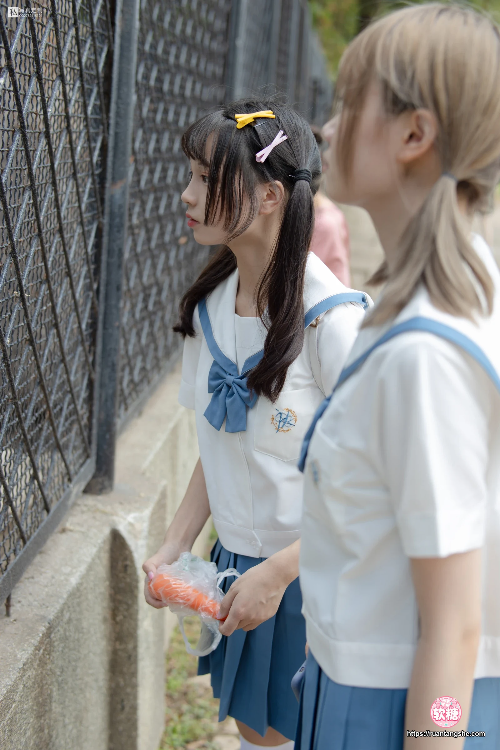 森萝财团 JKFUN-025 《两女一ZOO》 80D白丝过膝袜 默陌&Aika