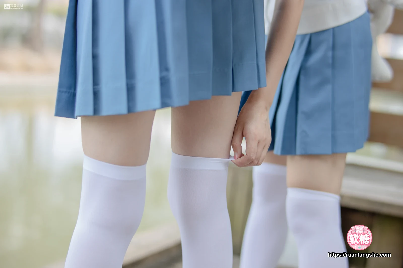 森萝财团 JKFUN-025 《两女一ZOO》 80D白丝过膝袜 默陌&Aika