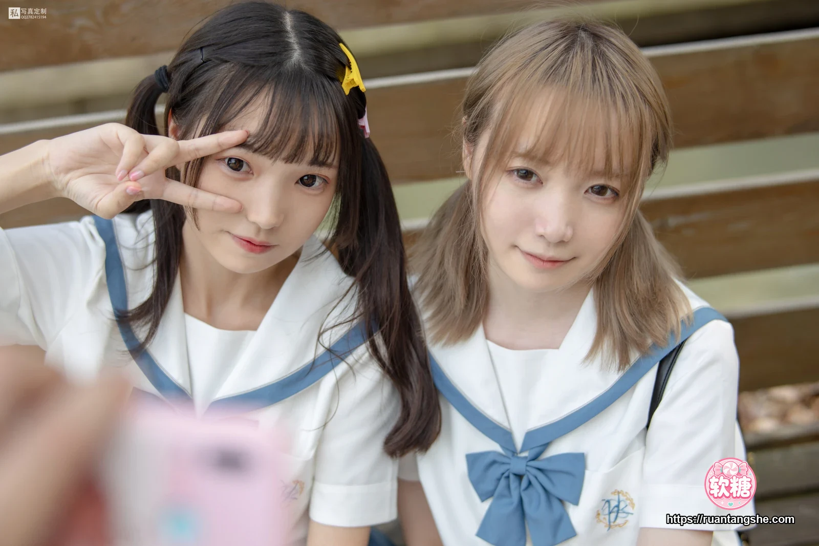 森萝财团 JKFUN-025 《两女一ZOO》 80D白丝过膝袜 默陌&Aika