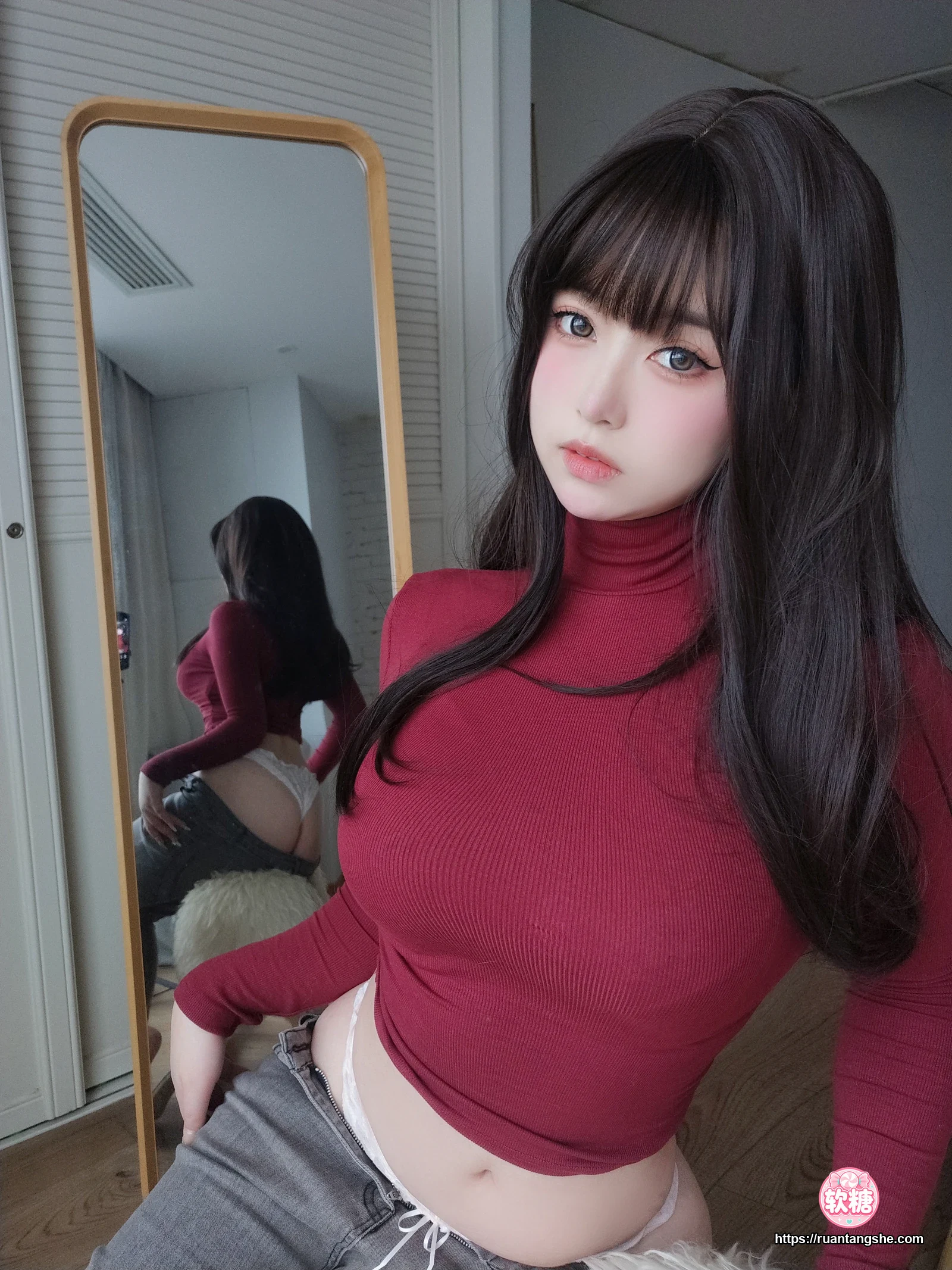 女主K 女主K NO.010 - 红色毛衣的丰满妹妹