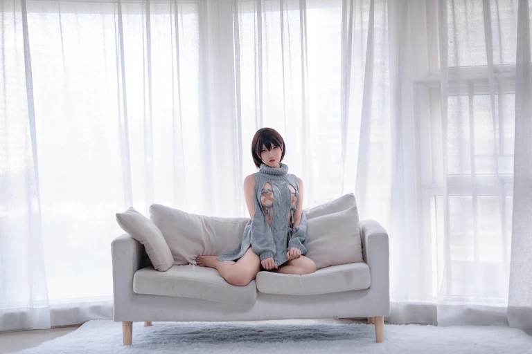 阿薰kaOri《露背毛衣》写真图集 20P｜在线预览与图包下载