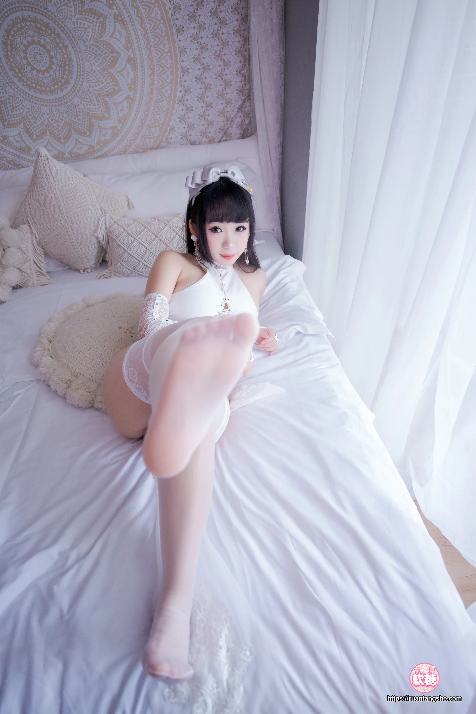 胡桃Kurumi 胡桃 NO.017 - 月光温柔乡 白旗袍