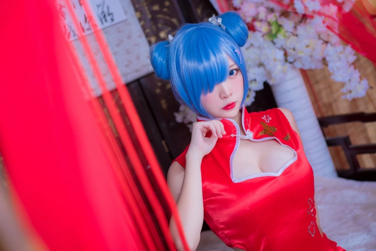 二佐Nisa《蕾姆2号本 蕾姆旗袍》写真图集 30P｜在线预览与图包下载