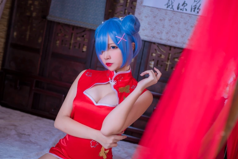 二佐Nisa《蕾姆2号本 蕾姆旗袍》写真图集 30P｜在线预览与图包下载