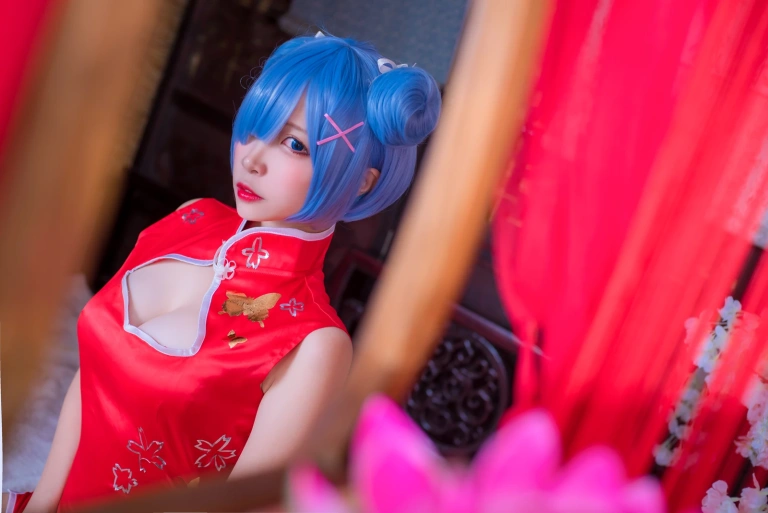 二佐Nisa《蕾姆2号本 蕾姆旗袍》写真图集 30P｜在线预览与图包下载