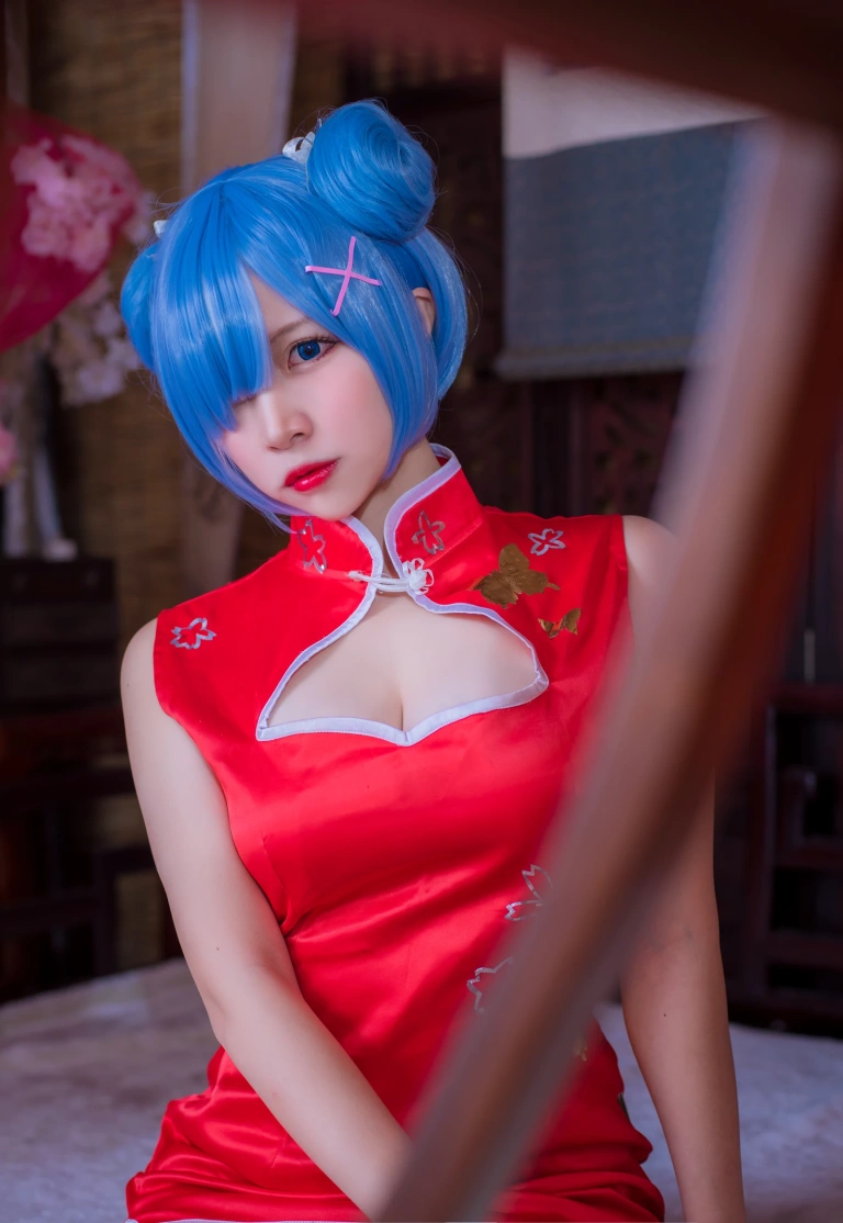 二佐Nisa《蕾姆2号本 蕾姆旗袍》写真图集 30P｜在线预览与图包下载