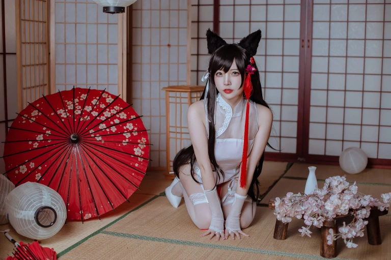二佐Nisa《犬之眷 碧蓝爱宕旗袍》写真图集 18P｜在线预览与图包下载