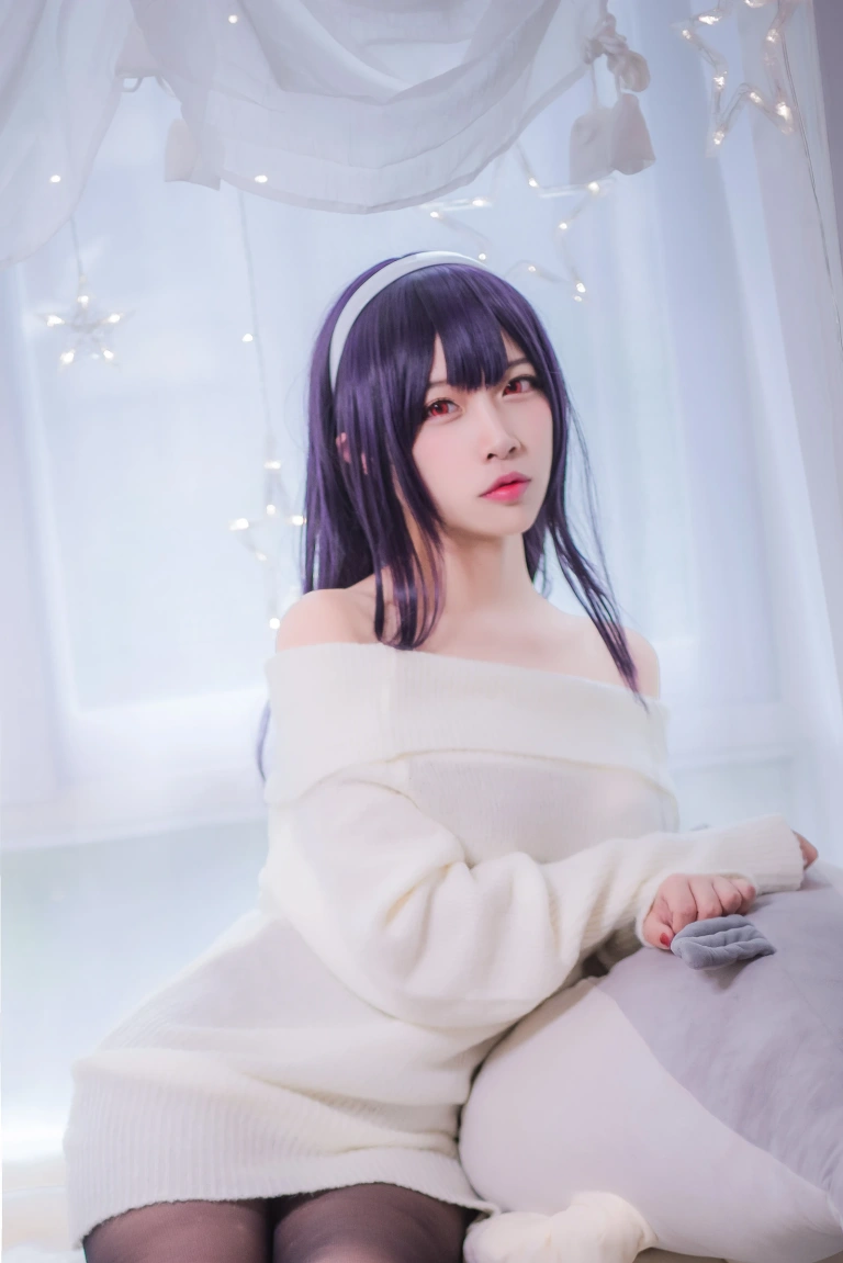 二佐Nisa《霞之丘诗羽学姐毛衣》写真图集 47P｜在线预览与图包下载