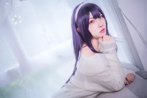 二佐Nisa《霞之丘诗羽学姐毛衣》写真图集 47P｜在线预览与图包下载