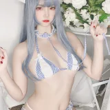 二佐Nisa《私房自拍蓝格比基尼女仆》写真图集 40P｜在线预览与图包下载