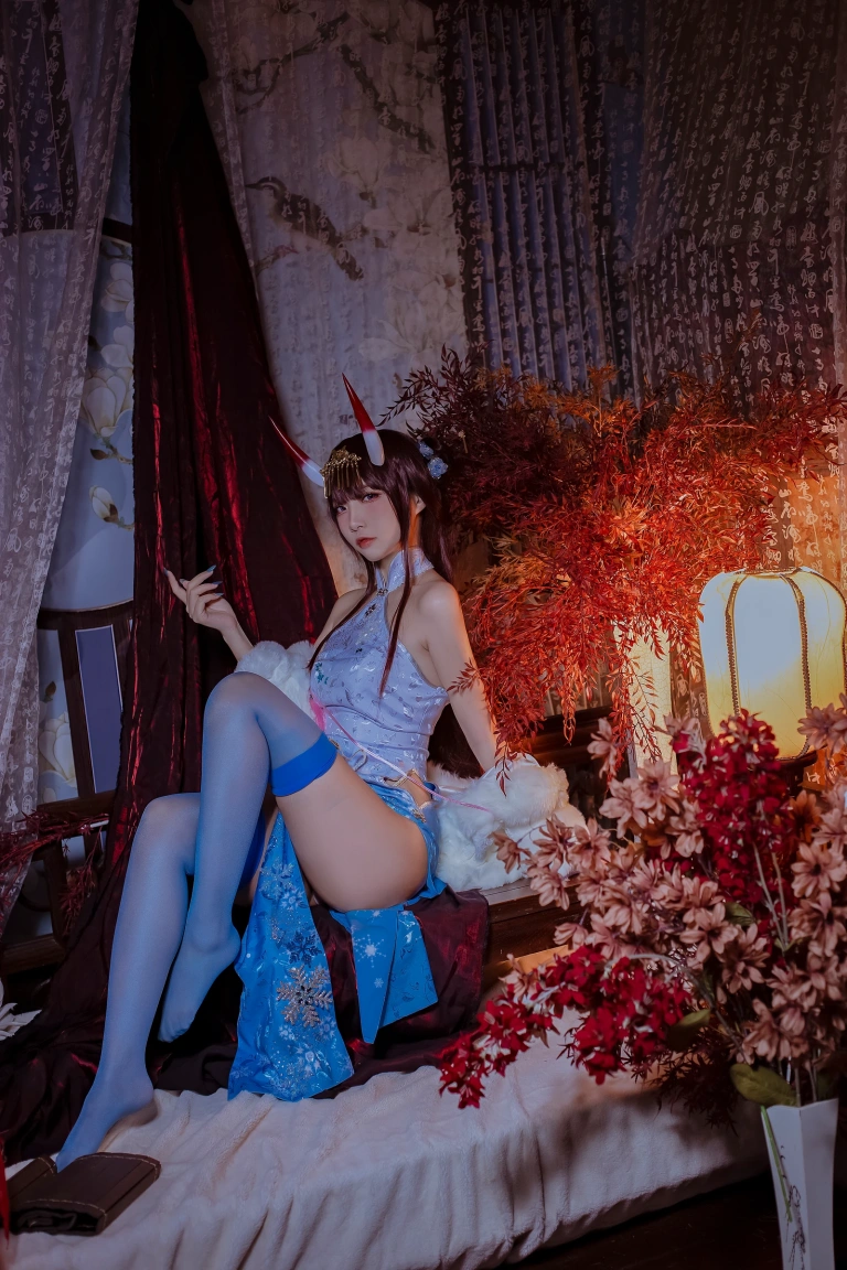 二佐Nisa《碧蓝航线 能代旗袍》写真图集 18P｜在线预览与图包下载