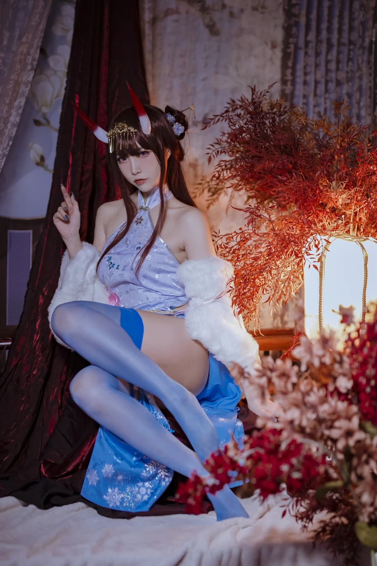 二佐Nisa《碧蓝航线 能代旗袍》写真图集 18P｜在线预览与图包下载