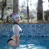 二佐Nisa《碧蓝航线 天狼星泳装》写真图集 15P｜在线预览与图包下载