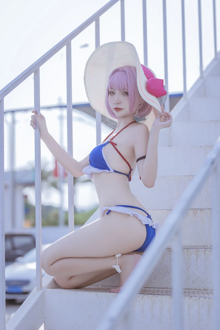 二佐Nisa《碧蓝 塔尔图泳装》写真图集 23P｜在线预览与图包下载