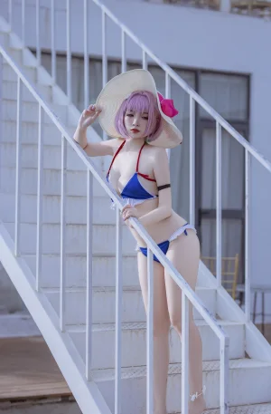 二佐Nisa《碧蓝 塔尔图泳装》写真图集 23P｜在线预览与图包下载