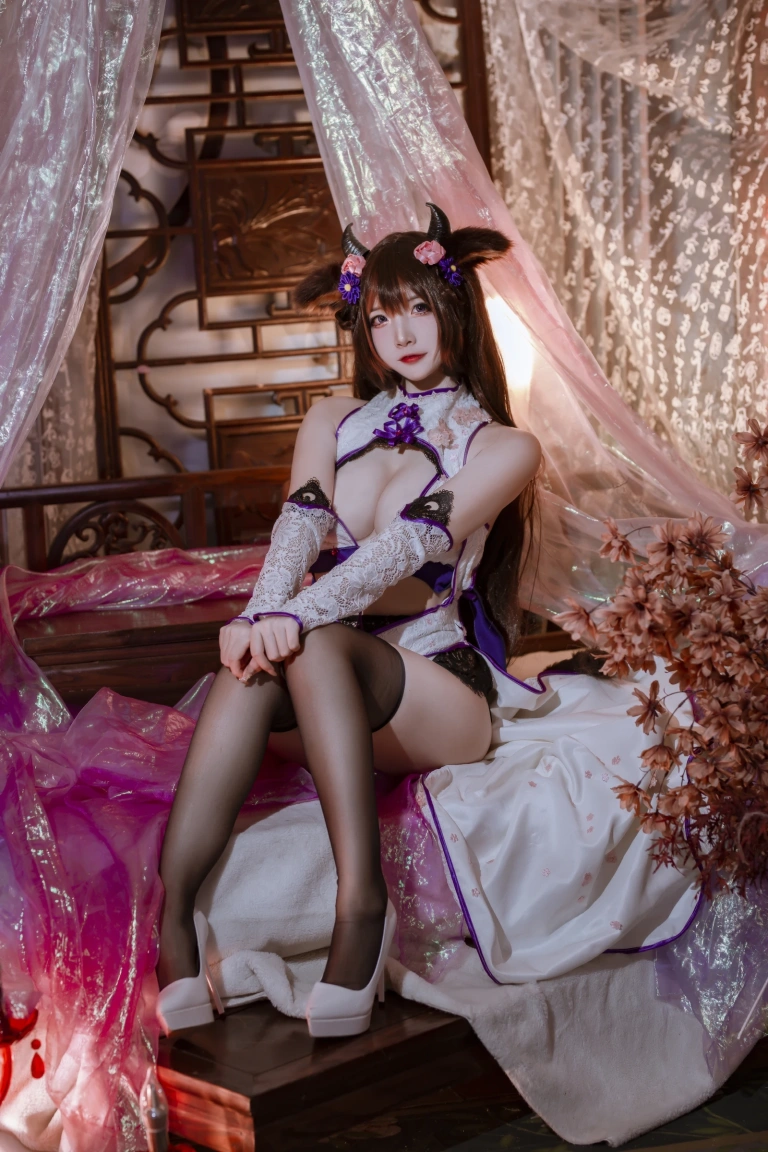 二佐Nisa《碧蓝樫野旗袍》写真图集 24P｜在线预览与图包下载