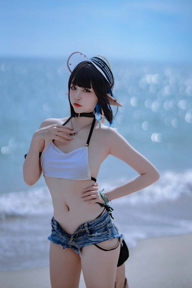 二佐Nisa《明日方舟 森蚺泳装》写真图集 22P｜在线预览与图包下载
