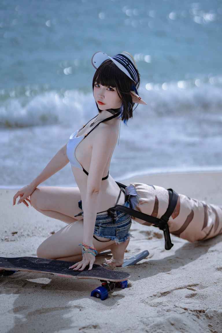 二佐Nisa《明日方舟 森蚺泳装》写真图集 22P｜在线预览与图包下载