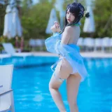 二佐Nisa《泰拉夏日纪事 明日方舟 羽毛笔泳装》写真图集 25P｜在线预览与图包下载