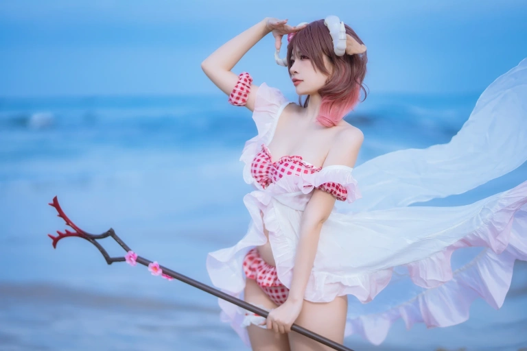二佐Nisa《泰拉夏日纪事 明日方舟 艾雅法拉泳装》写真图集 34P｜在线预览与图包下载