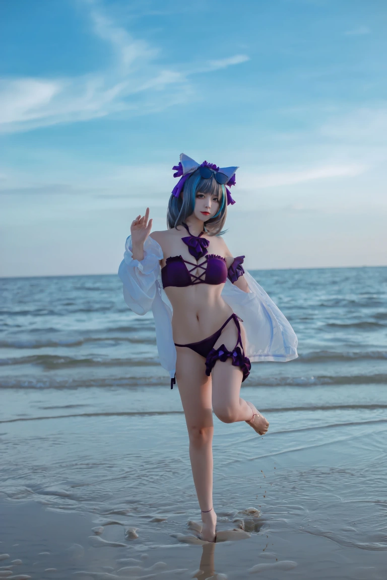 二佐Nisa《碧蓝航线 柴郡泳装》写真图集 30P｜在线预览与图包下载