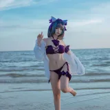 二佐Nisa《碧蓝航线 柴郡泳装》写真图集 30P｜在线预览与图包下载