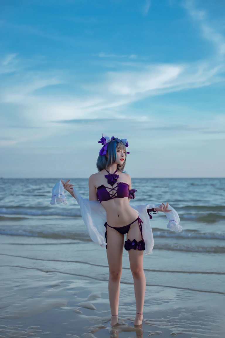 二佐Nisa《碧蓝航线 柴郡泳装》写真图集 30P｜在线预览与图包下载